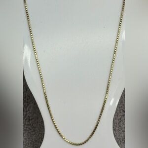 14k inscribed Italy solid gold box chain 16” tested authentic Chain Necklace.